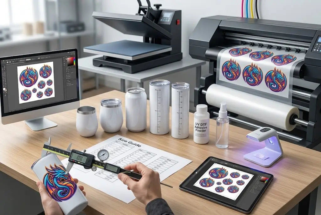 UV DTF Tumbler Size Guide: How to Measure and Gang Print Wraps That Fit Perfectly