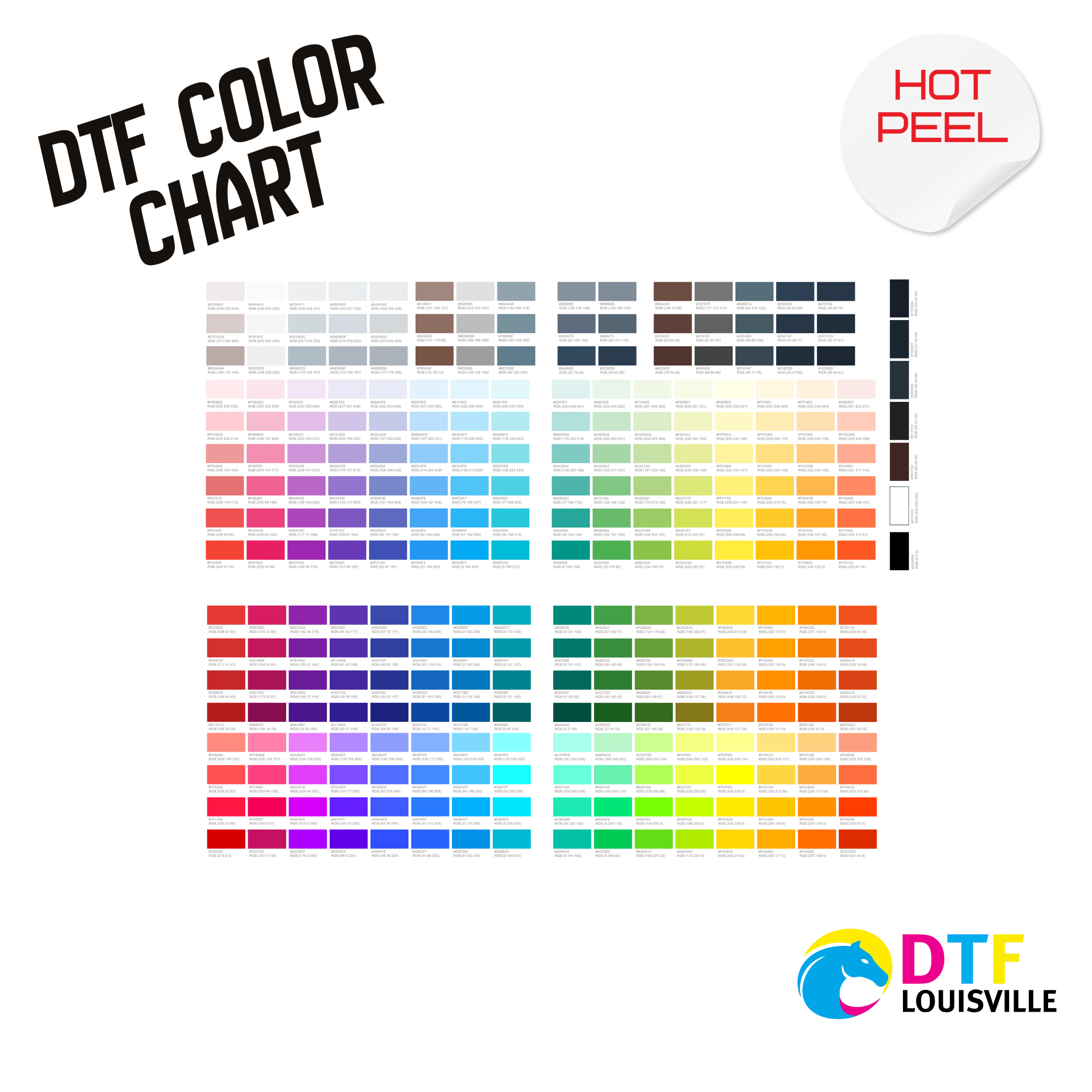 DTF Louisville Color Chart